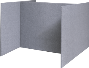 Akoestisch paneel, H-opstelling, hoogte 120 cm, tbv bureau 180 x 90 cm
