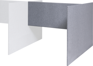 Akoestisch paneel, H-opstelling aanbouw, hoogte 160 cm, met tussenpaneel 100 cm, tbv 200 x 90 cm