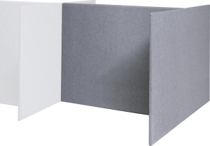 Akoestisch paneel, H-opstelling aanbouw, hoogte 120 cm, tbv bureau 160 x 80 cm