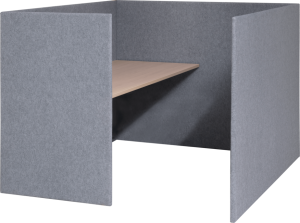 Akoestisch paneel, complete concentratie unit, hoogte 180 cm, tbv bureau 120 x 80 cm, incl. blad
