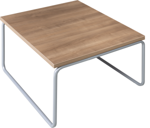Alfa Lounge bijzettafel vierkant, 80 x 80 cm, sledeframe draadstaal Ø11 mm, hoogte 45 cm