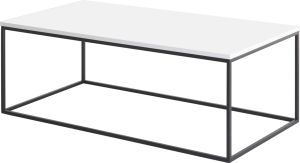 Frame Lounge tafel, recht 120 x 60 cm, op gelast frame 15 mm, hoogte 42 cm