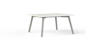 Corner bijzettafel vierkant 80 x 80 cm, op 4-poots onderstel Ø38 mm, hoogte 42 cm