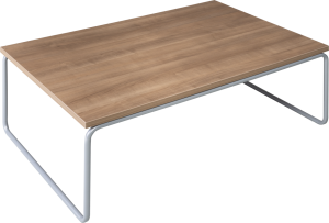 Alfa Lounge bijzettafel recht, 120 x 60 cm, sledeframe draadstaal Ø11 mm, hoogte 45 cm