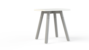 Corner bijzettafel vierkant 38 x 38 cm, op 4-poots onderstel Ø38 mm, hoogte 42 cm