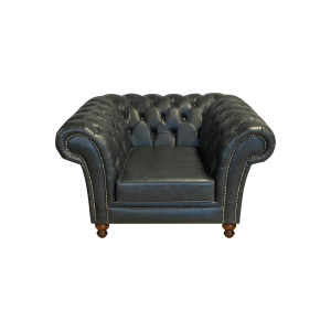 Chesterfield 1-zits fauteuil, afmeting 116 br x 92 dp, 1 zitkussen, houten onderstel