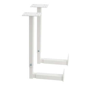 CPU houder tbv computerbevestiging onder bureau, breedte 6-18 cm, WT - Wit RAL9010