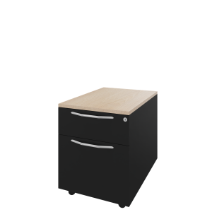 Basic verrijdbaar ladenblok 03, 1 lade met pennenbakje en 1 hangmappenlade, 44 br x 60 dp x 58 hg