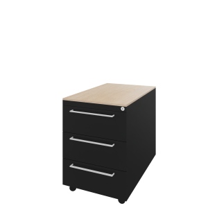 Carré verrijdbaar ladenblok 03, 1 lade met pennenbakje en 2 laden, 44b x 60d x 58h