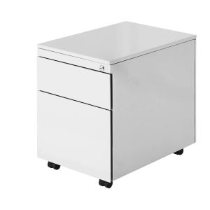 Budget rolblok serie-60, 1 lade en 1 hangmappenlade, WT - Wit RAL9010
