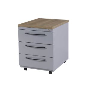 Basic verrijdbaar ladenblok 03, 1 lade met pennenbakje en 2 laden, 44 br x 60 dp x 58 hg