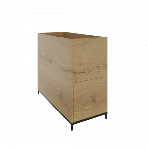 Flexwall plantenkast op 4-poots sokkel 43brx85hgx94dp, 1-vak met draaideur naar rechts, push to open