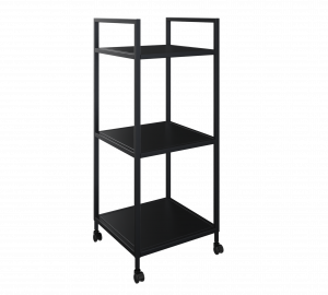 Flexwall trolley 89/113 hg x 40 br x 43 dp, indeling 2-vaks en 3 legborden, op 4 wielen met rem