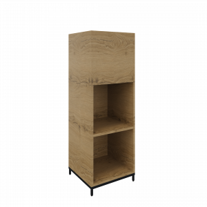 Flexwall plantenbak 3OH op metalen 4-poots sokkel 40 br x 124 hg x 43 dp, 2-vaks dichte achterzijde