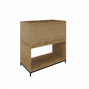 Flexwall plantenbak 2OH op metalen 4-poots sokkel 80 br x 85 hg x 43 dp met 1-vak volledig open
