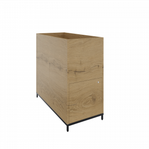 Flexwall plantenkast op 4-poots sokkel 43brx85hgx84dp, 1-vak met draaideur naar rechts, push to open
