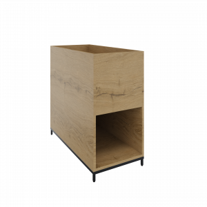 Flexwall plantenkast 2OH op metalen 4-poots sokkel 43 br x 85 hg x 84 dp, 1-vaks dichte achterzijde
