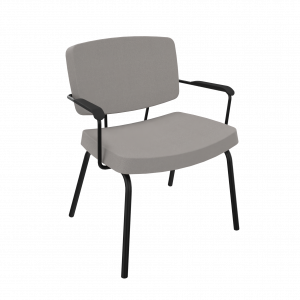 Forza Lounge 4-poots met armleggers, metaal Ø 19/12 mm, lage rug, zithoogte 42 cm