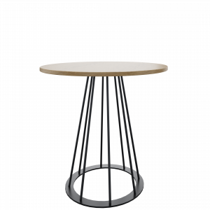 Bolo tafel, rond blad Ø80 cm, buisframe met Ø50 cm ronde ringvoet, vaste hoogte 75 cm