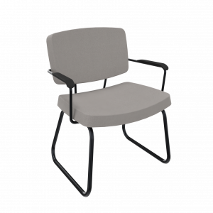 Forza Lounge sledeframe met armleggers, metaal Ø 19/12 mm, lage rug, zithoogte 42 cm