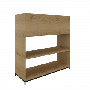 Flexwall plantenbak 3OH op metalen 4-poots sokkel 119 br x 124 hg x 43 dp met 2-vaks volledig open