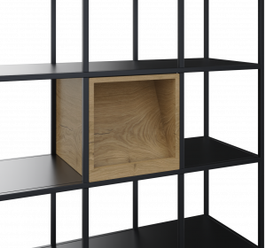 Flexwall inbouw element 36 br x 36 hg x 43 dp, 2x schuine tijdschrift planken, 2-zijdige toegang