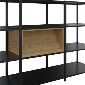 Flexwall inbouw element 76 br x 36 hg x 43 dp, 2x schuine tijdschrift planken, 2-zijdige toegang