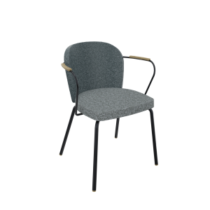 Rondo 4-poots met armleggers, metaal Ø 21/12 mm, hoge rug, zithoogte 46 cm