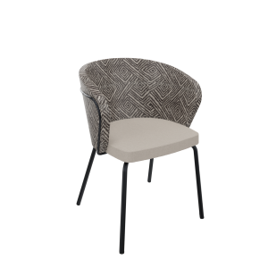 Rondo 4-poots metaal Ø 21/12 mm, hoge brede rug, zithoogte 46 cm