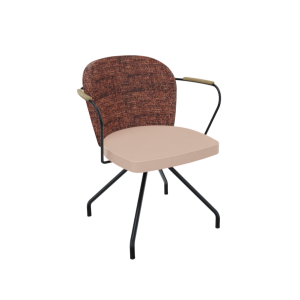 Rondo 4-teens met armleggers, metaal Ø 21/12 mm, hoge rug, zithoogte 46 cm 