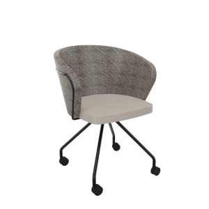 Rondo 4-teens metaal Ø 21/12 mm, verrijdbaar, hoge brede rug, zithoogte 46 cm 