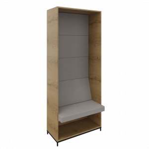 Flexwall zitbank 5 OH (201,5) metalen 4-poots sokkel, gesloten bovenzijde incl. zit/rug kussenset 