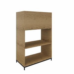 Flexwall plantenbak 3OH op metalen 4-poots sokkel 80 br x 124 hg x 43 dp met 2-vaks volledig open