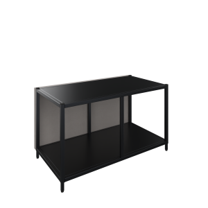 Akoestisch achterhangend paneel 1 OH, 80 br x 41 hg, 32 mm dikte, volledig gestoffeerd