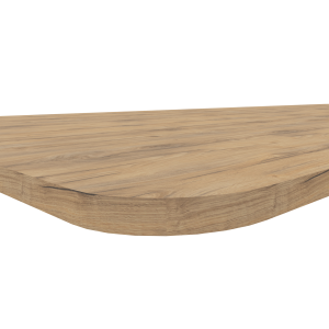 Blad 120 x 120 cm met 2 afgeronde hoeken, 25 mm Melamine, E09 - Eiken VT-09A