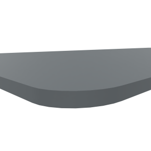 Blad 120 x 120 cm met 2 afgeronde hoeken, 22 mm HPL Fenix, HFD - Donkergrijs