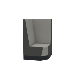 Aura café extra hoog bench, hoek element 83x83 cm