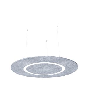 Feltouch Plativity, Flat Cloud Lighting panelen Ø60 cm met verlichting opgehangen aan plafond