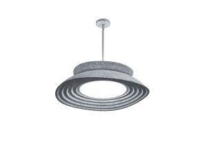 Feltouch Sparkle hanglamp verlichting onder- en bovenzijde, model Bowl, Ø60 cm met ophangbuis en LED