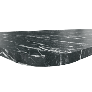 Blad 120 x 120 cm met 2 afgeronde hoeken, 22 mm HPL Duropal, HNP - S63028 SD Nero Portoro