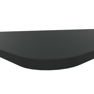 Blad 120 x 120 cm met 2 afgeronde hoeken, 22 mm HPL Formica, HDB - F2253 Diamond Black